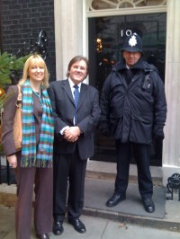 Chris and Kerry Cole outside No. 10 Downing Street