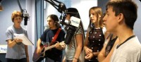 Kings Kids Choir in a radio studio