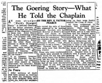 Figure 5.3. The Goering story: newspaper article as reported by
the author about 1949. Source: Daily Graphic.