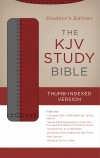 KJV Study Bible Student Edition Indexed Grey Maroon Imitation